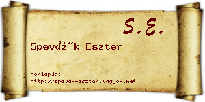 Spevák Eszter névjegykártya